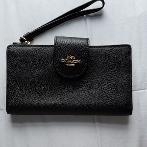 Coach Black Textured Wristlet